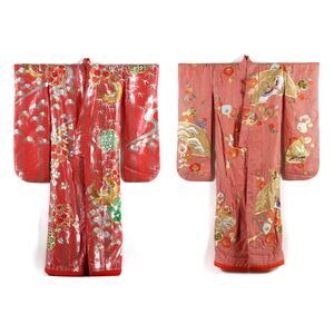 THIS ONE IS 2 Embroidered Japanese Uchikake Wedding Kimono